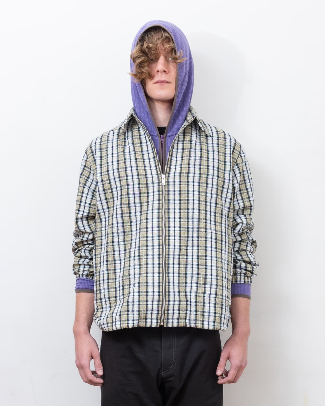 FABEUR CHECK SHIRTS JACKET (KHAKI) 상품이미지3