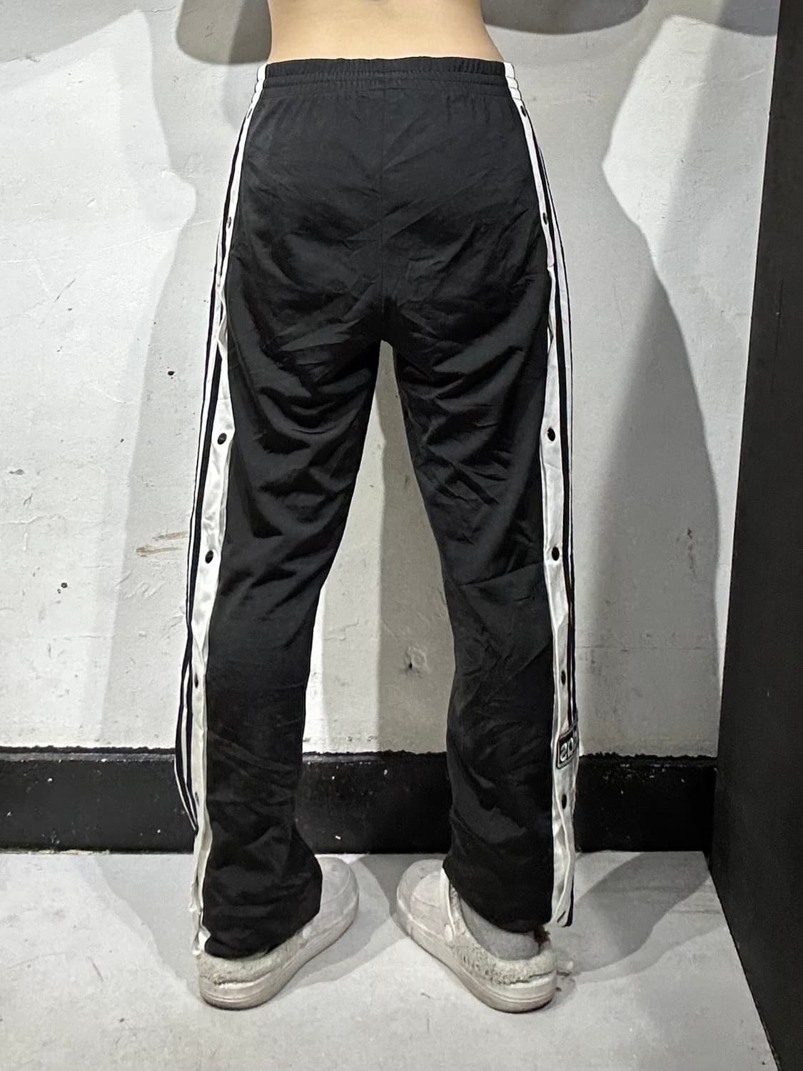 아디다스 블랙 사이드 버튼 트레이닝 팬츠 스냅 단추 추리닝 바지 S 상품이미지3