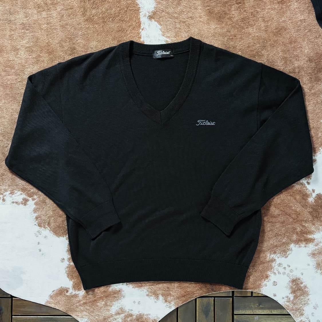 JPN 니트 블랙 V neck 상품이미지2