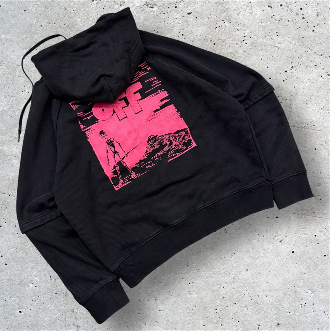 [S] OFF-WHITE 스켈레톤 오프화이트 블랙 더블 후드티 C958 상품이미지2