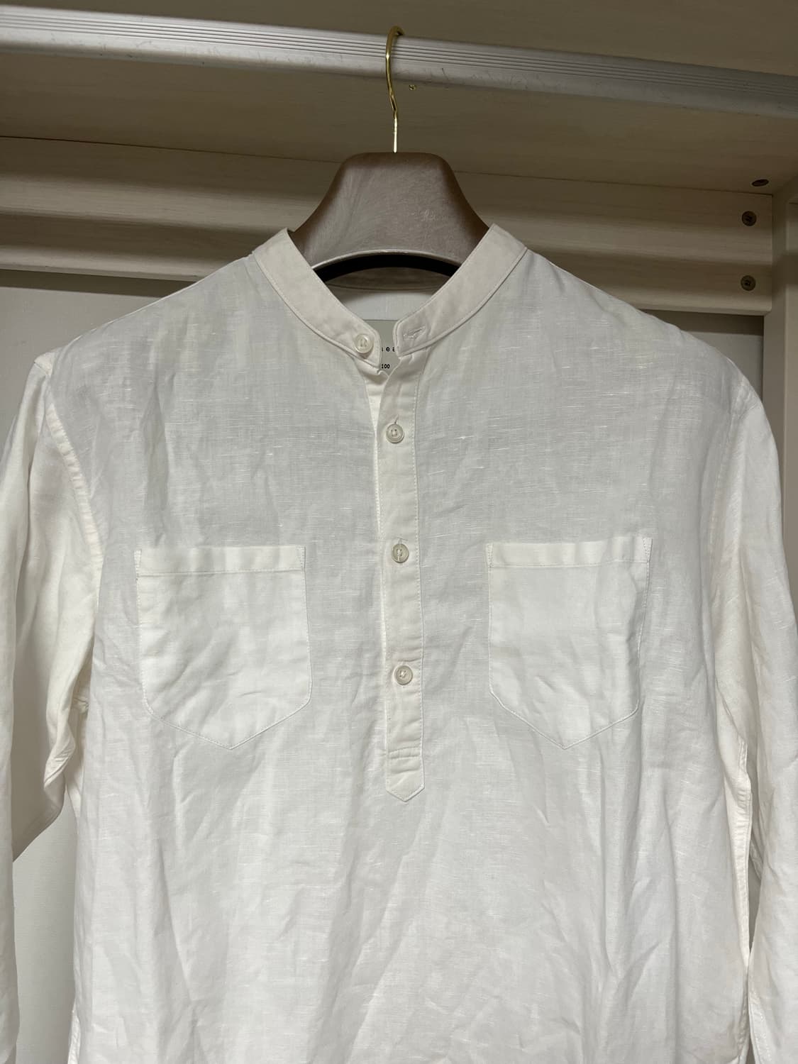 TBJ nearby 헨리넥 셔츠 (화이트) 상품이미지2