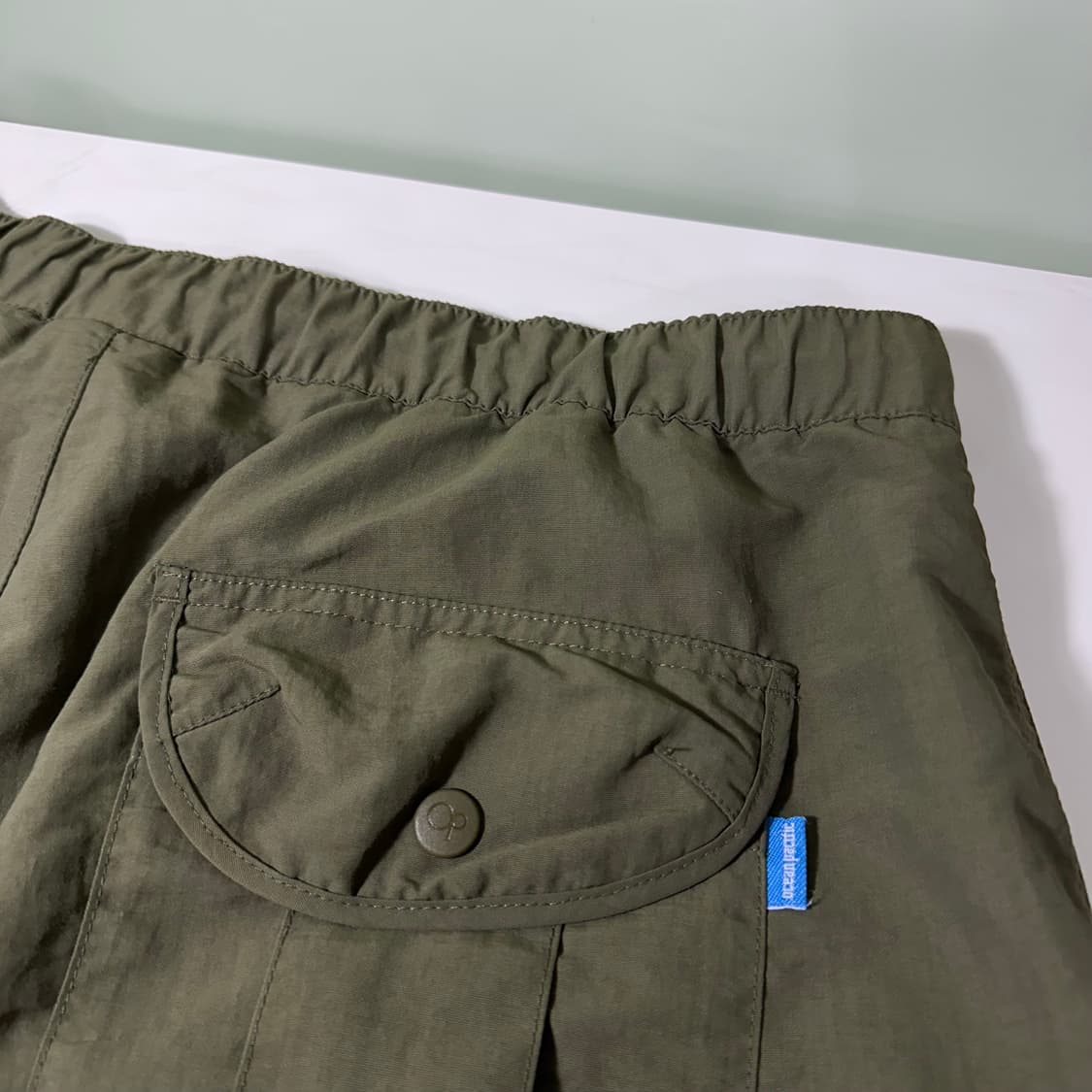 L 오션퍼시픽 카키 나일론쇼츠 밴딩반바지 상품이미지6
