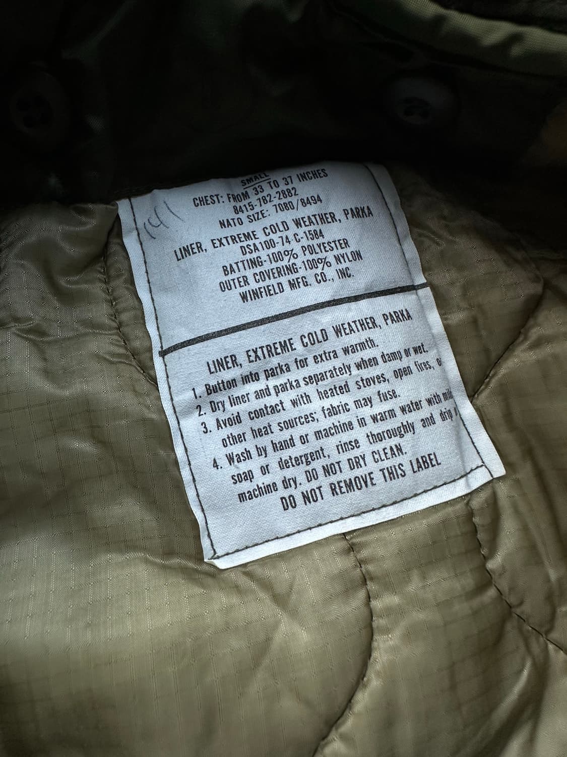 미군 m65 피쉬테일 개파카 데드스탁 S  상품이미지3