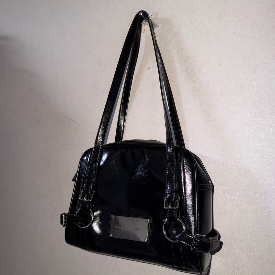 마뗑킴 바이커 디테일 스퀘어 숄더백 블랙 상품이미지9
