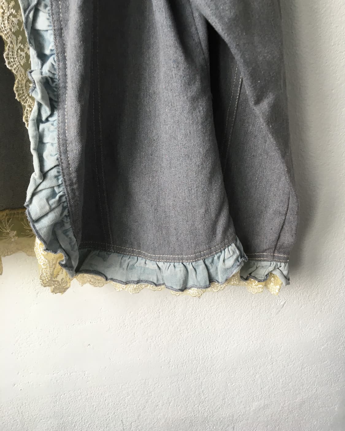 Lace trimming open jacket 상품이미지3