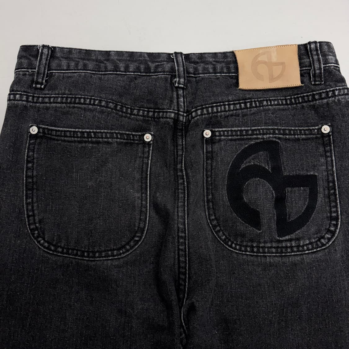 노매뉴얼 와이드 워싱 블랙 데님팬츠 상품이미지5