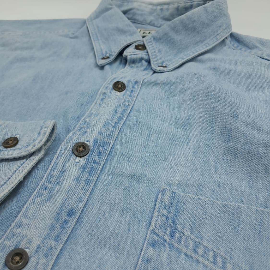CN158 XL LLBean 90s 캐나다 연청 긴팔 데님 셔츠 남방 상품이미지5
