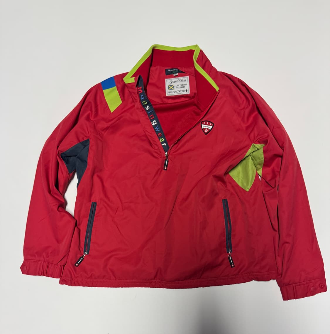 여성 먼싱웨어 골프 우븐 풀오버 반집업 바람막이 150 S 상품이미지1