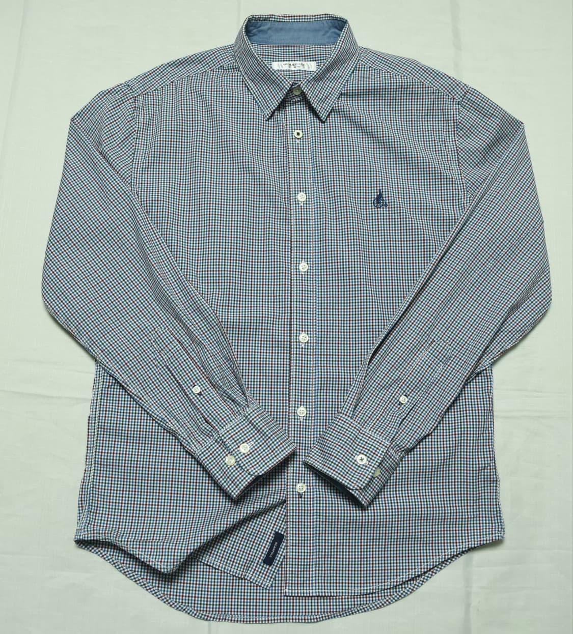 빈폴 슬림핏 체크 셔츠 100 남성용 자수 포인트 캐주얼 셔츠 상품이미지1