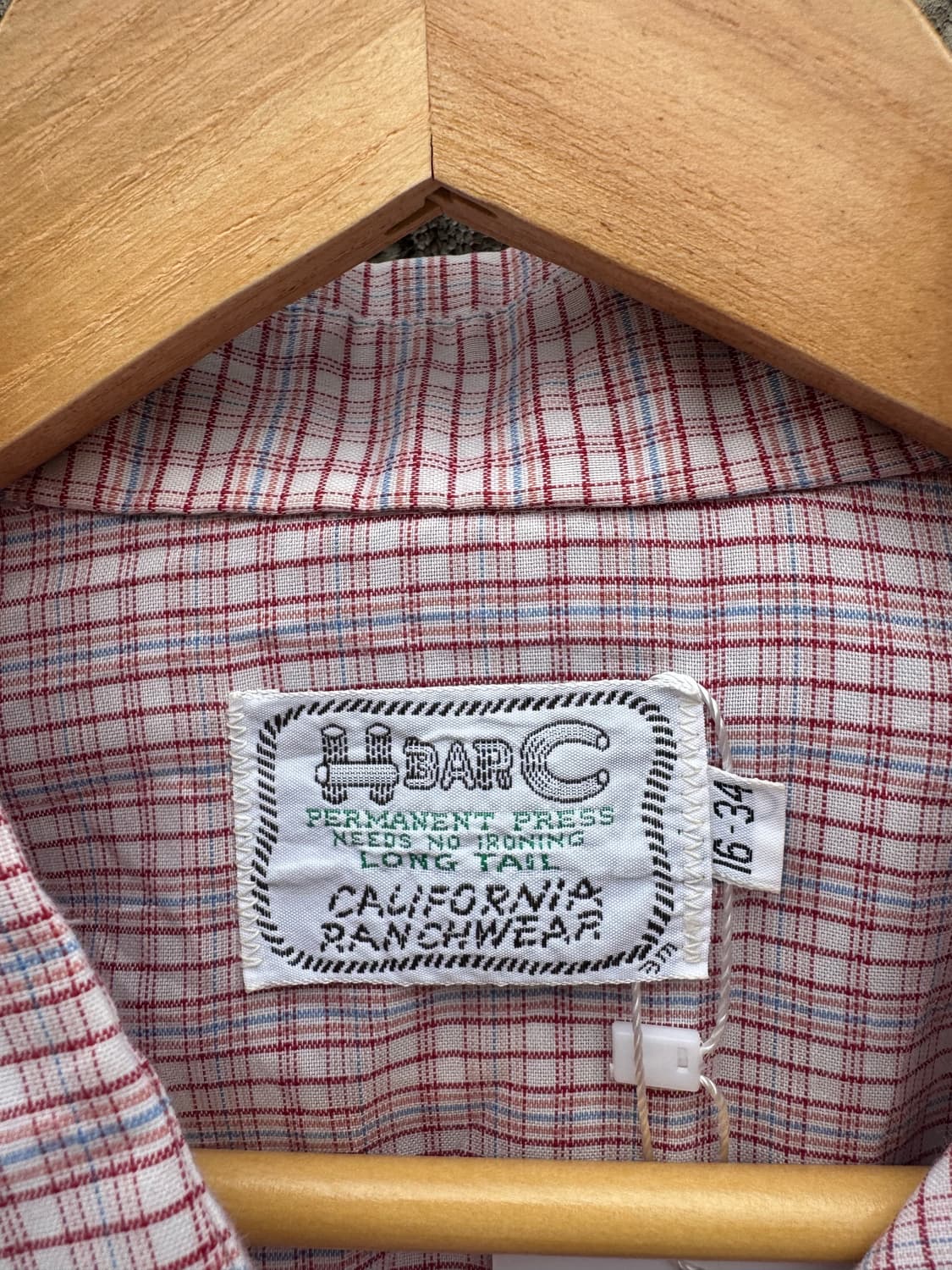 70s HbarC 빈티지 체크 웨스턴 셔츠  상품이미지5