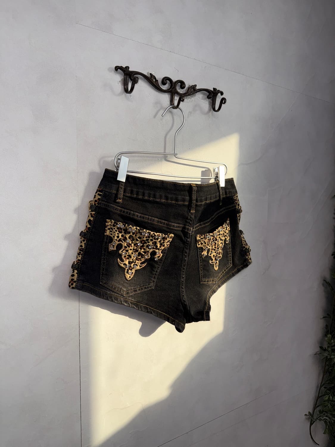 Black denim western side leopard ring pt 상품이미지2