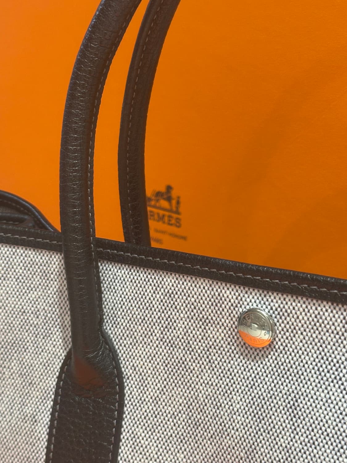 정품 에르메스 가든파티 캔버스 토트백 상품이미지4