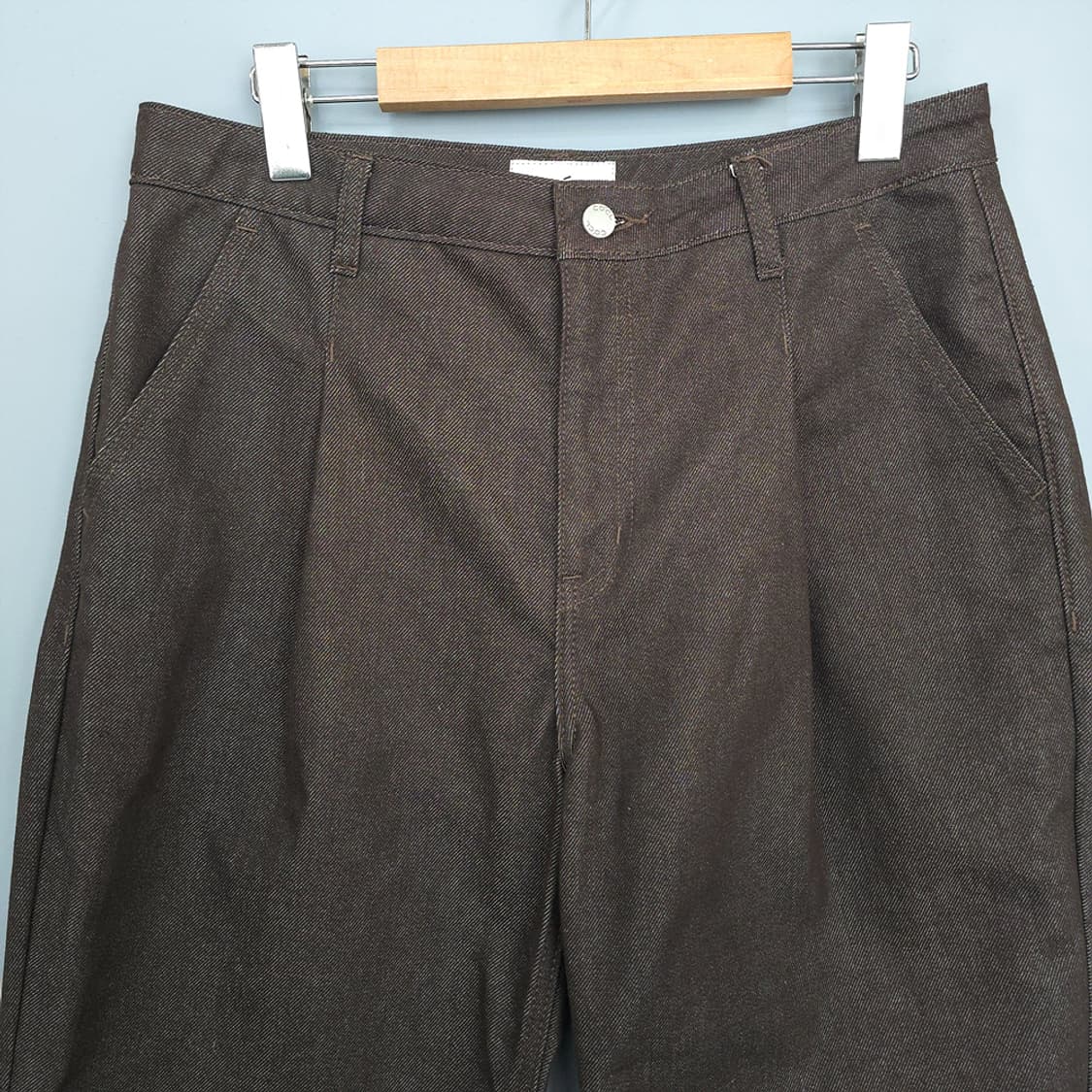 커스텀어클락 COCL 와이드 핀턱 데님 팬츠 브라운 32 상품이미지2