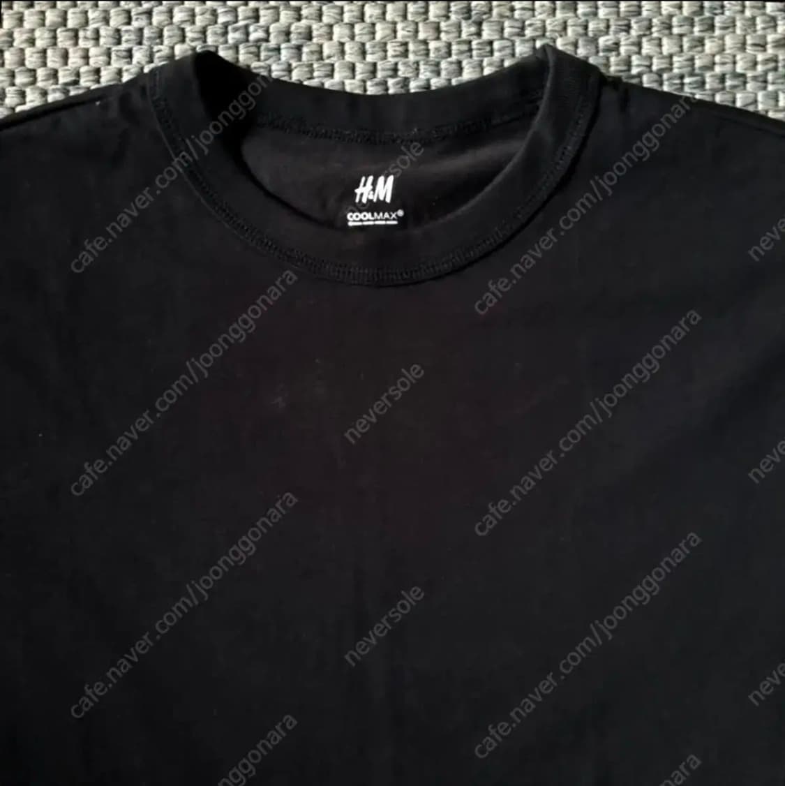 (체감105) H&M 흐앤므 쿨맥스 릴렉스핏 블랙 반팔 티셔츠 hm 상품이미지5