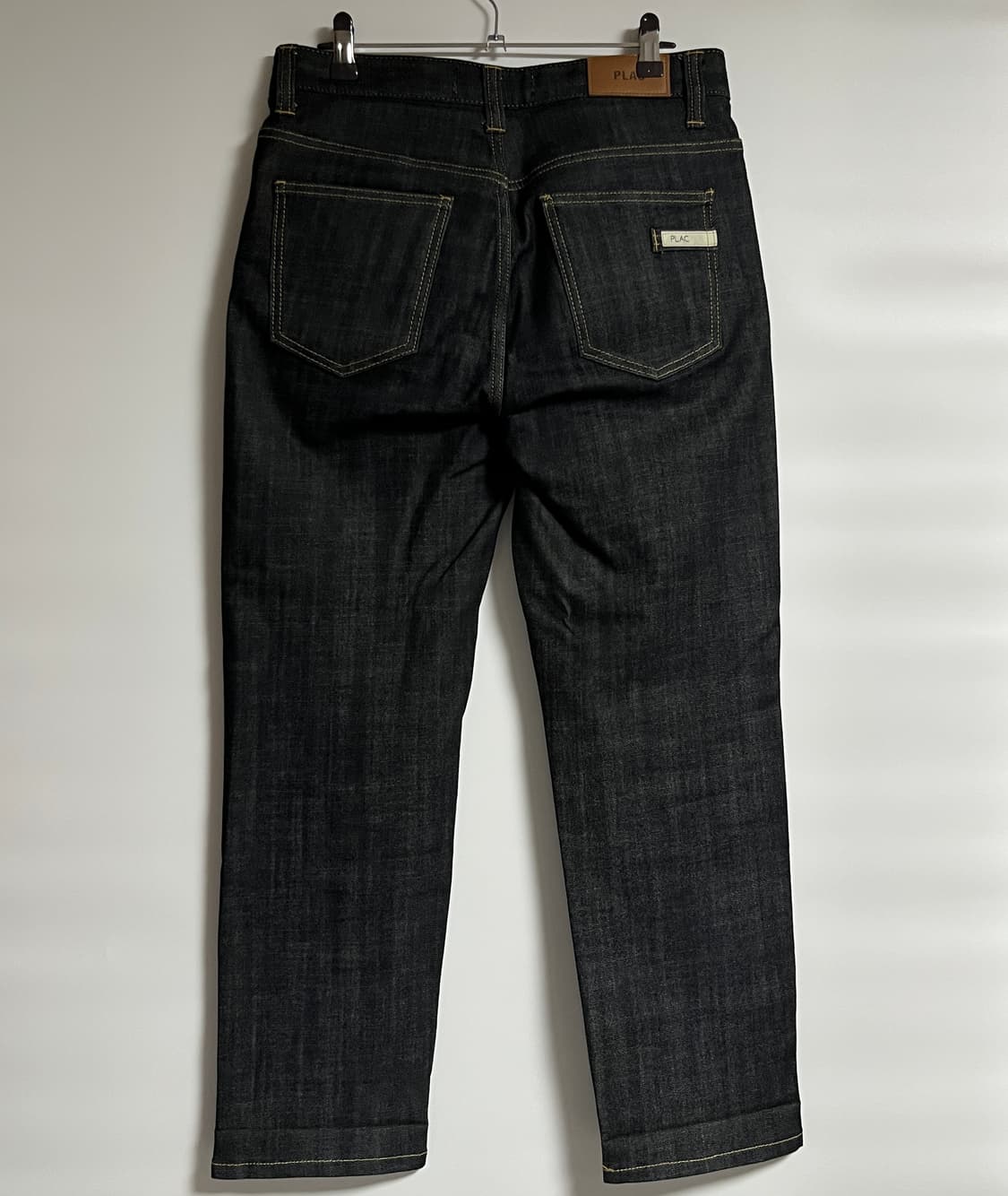 공용 플랙진 테이퍼드핏 흑청 생지 데님 팬츠 청바지 30 상품이미지6