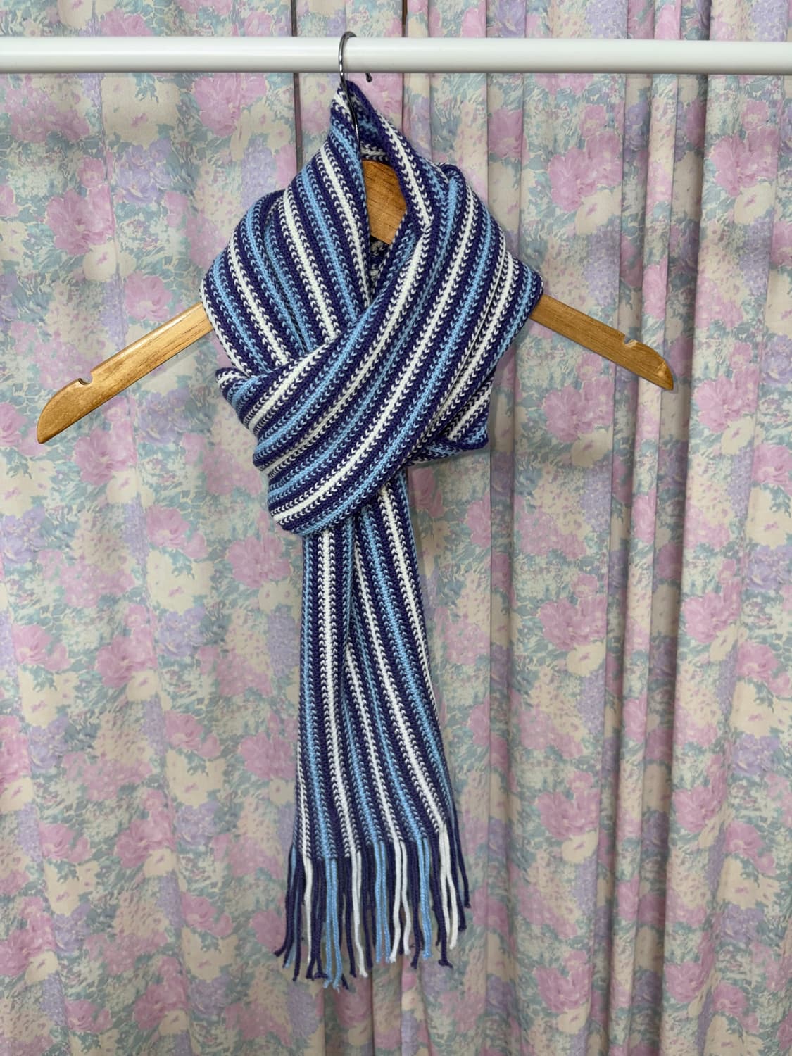 퍼플 스트라이프 머플러 상품이미지4