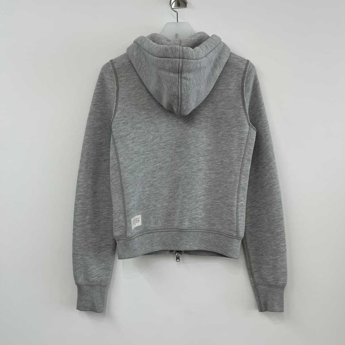 아베크롬비 자수로고 라이트 그레이 후드집업 상품이미지3