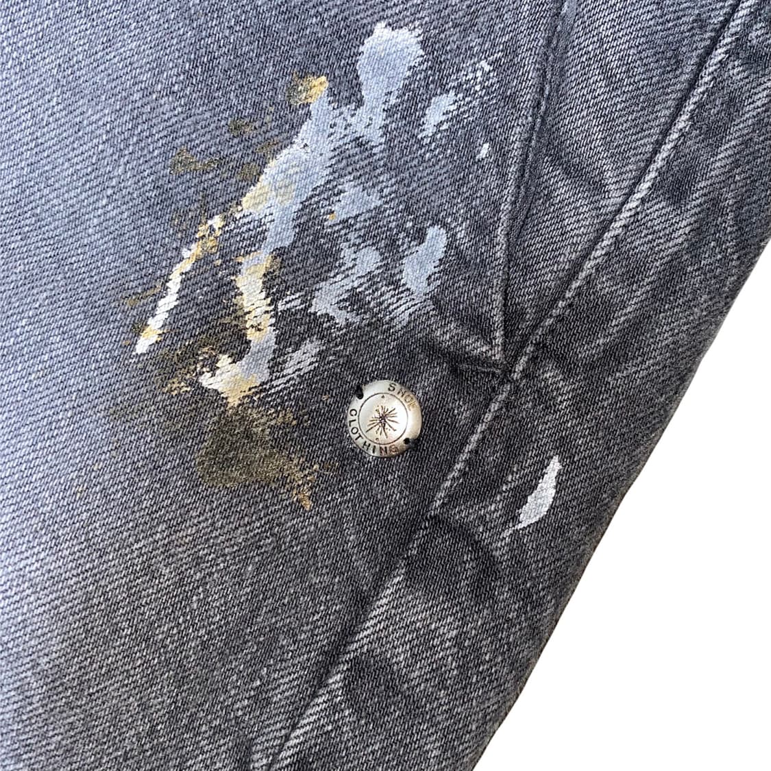 미하라야스히로 페인팅 블랙 데님 팬츠 상품이미지4