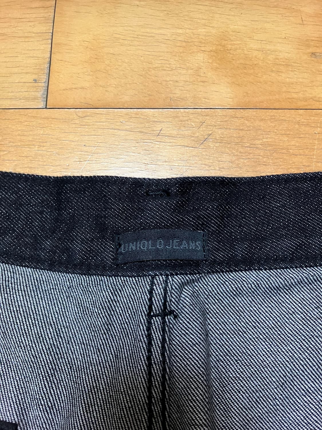 유니클로 와이드 테이퍼드 진 블랙 XL 상품이미지4