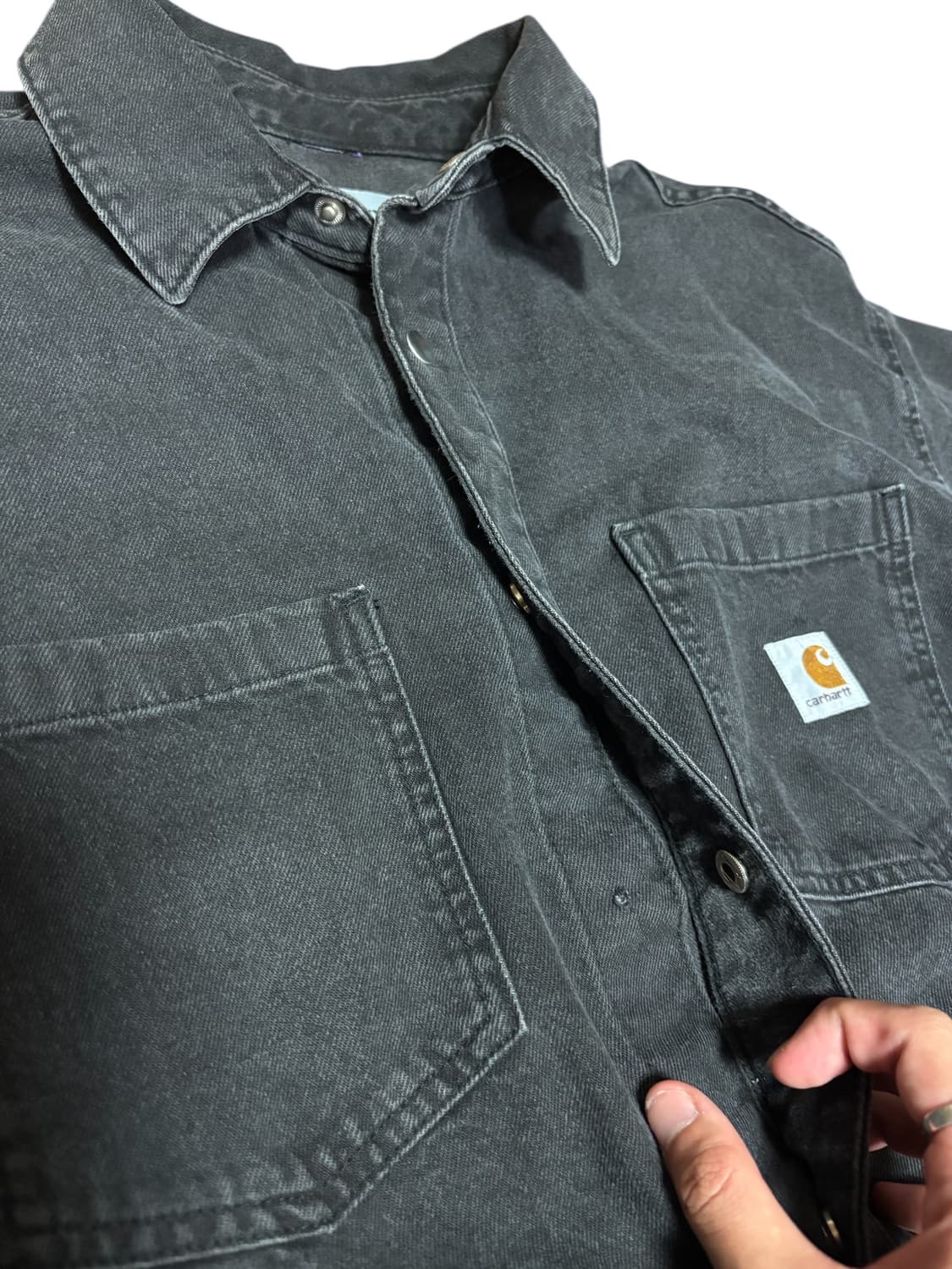 칼하트 흑청 데님 셔츠 자켓 상품이미지7