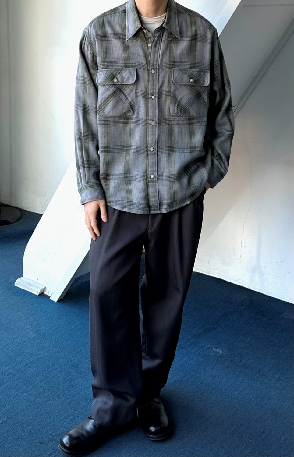 Acrylic woven check work shirt 상품이미지10