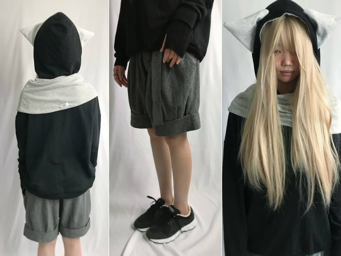 Winter wool belted half roll-up pants 상품이미지1