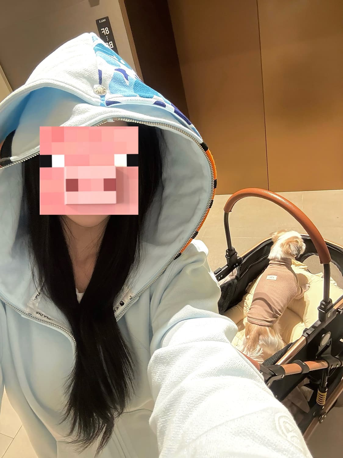 베이프마일로 샤크 풀 집 더블 후드 삭스 S 상품이미지6