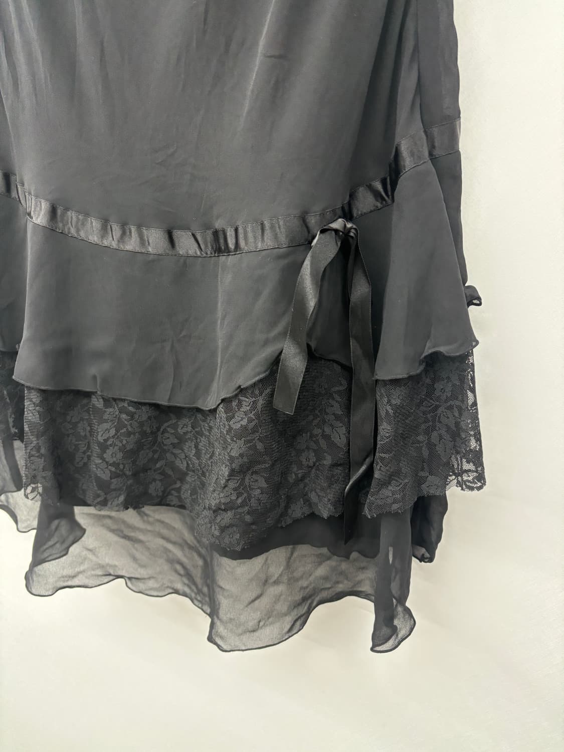 미사미사 리본 레이스 원피스+스키니 펑크 데님 코디세트 상품이미지5