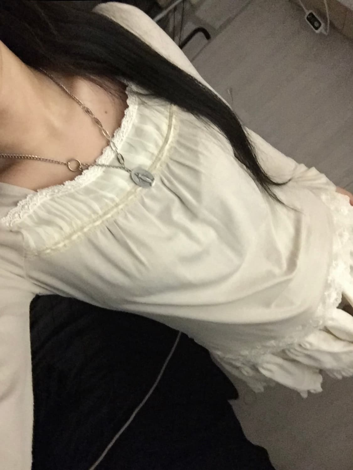 빈티지 레이스 프릴 티셔츠 상품이미지1