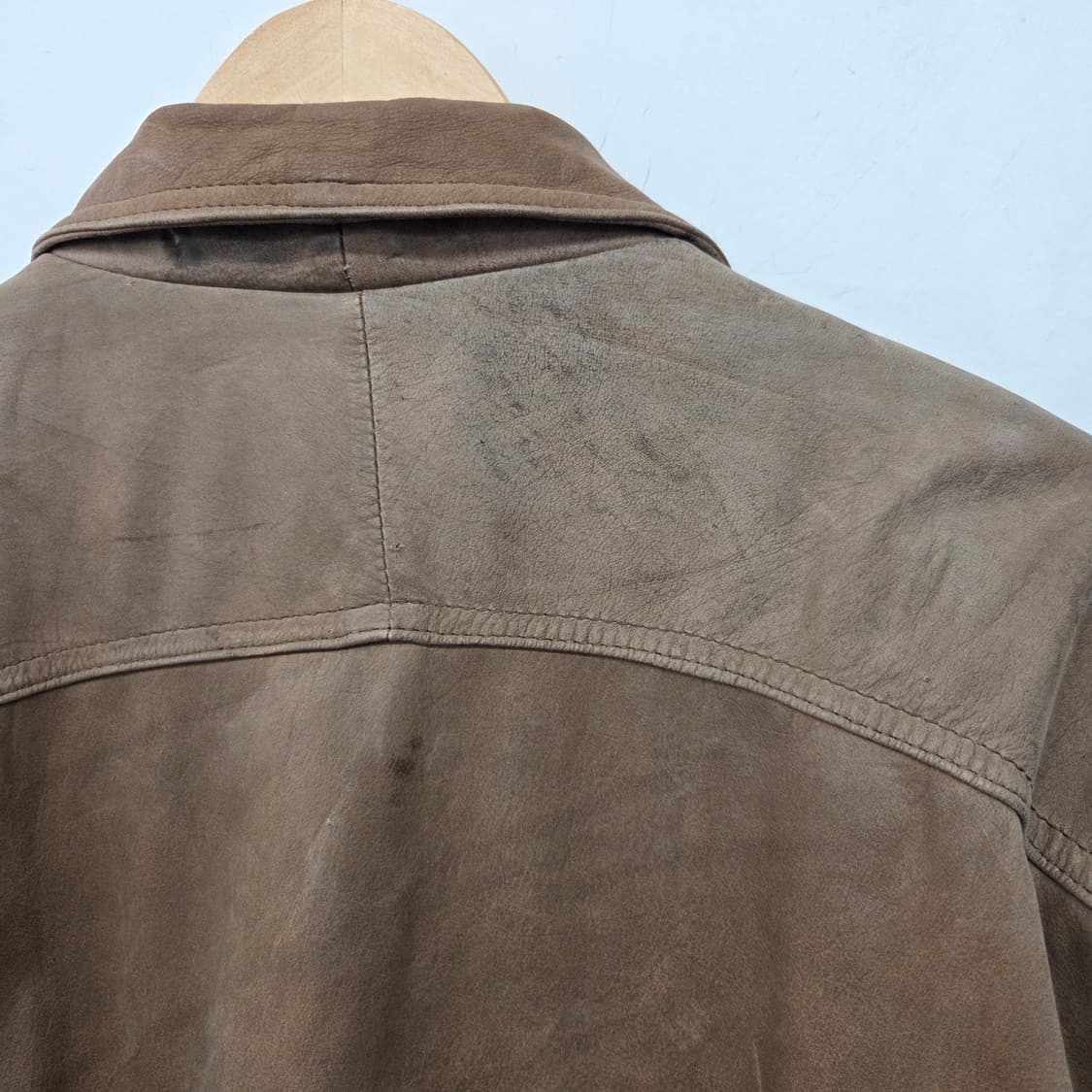 브라운 가죽 봄버 자켓 남L 상품이미지9