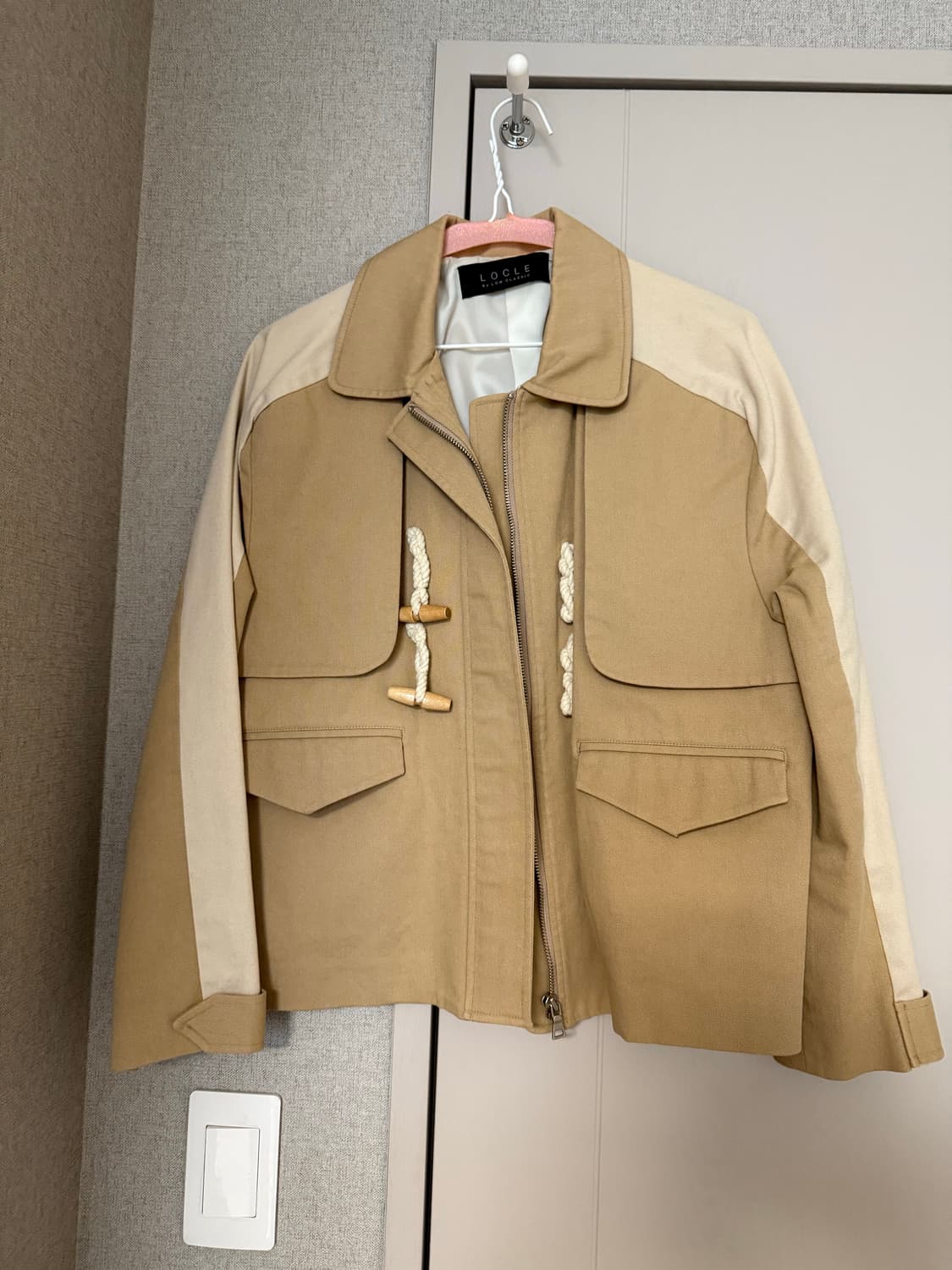 LOCLE 로클 배색 면 더플 자켓 상품이미지1