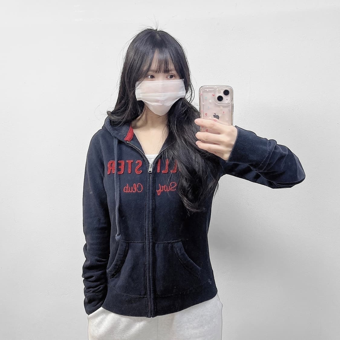 홀리스터 스펠 로고 후드집업 네이비 상품이미지1