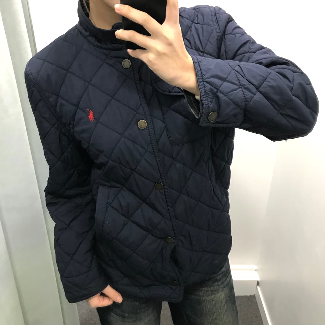 폴로 네이비 레드포니 경량패딩 상품이미지3