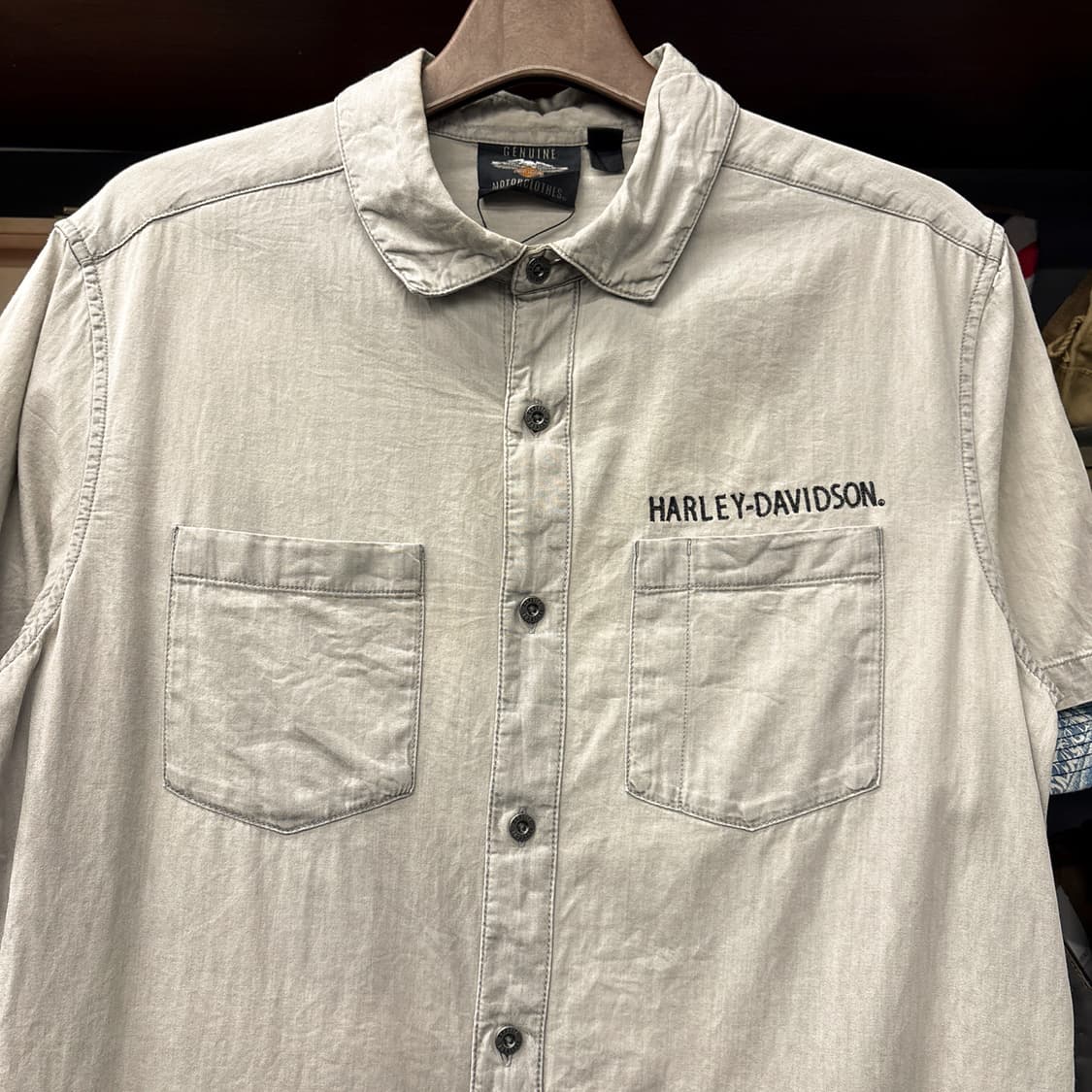 할리데이비슨 새틴스티치 바앤쉴드 워크포켓 코튼 반팔셔츠 N1253 상품이미지3