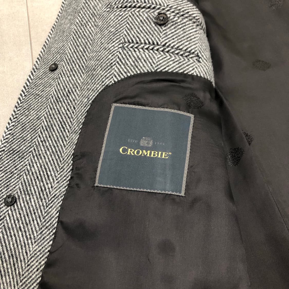 크롬비 combie 울100 헤링본 트위드 코트 40 상품이미지4