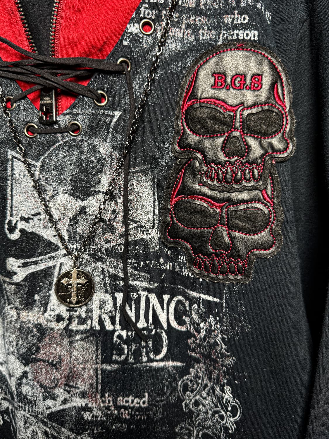 Bernings-Sho – Skull Patch Layered Long  상품이미지3
