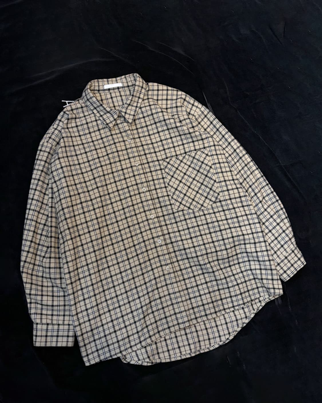 일본빈티지 스핀즈 오버핏 체커 셔츠 상품이미지1