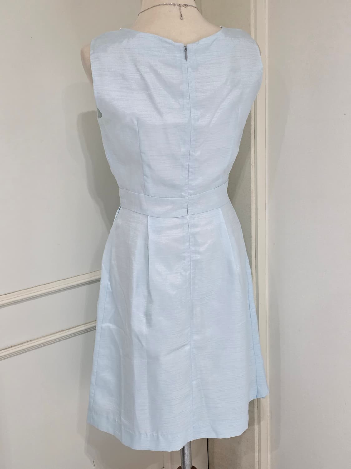 일본빈티지)베이비블루 히메갸루 비즈새틴러플미니원피스핀터깔파티댄스연주회대회 상품이미지5