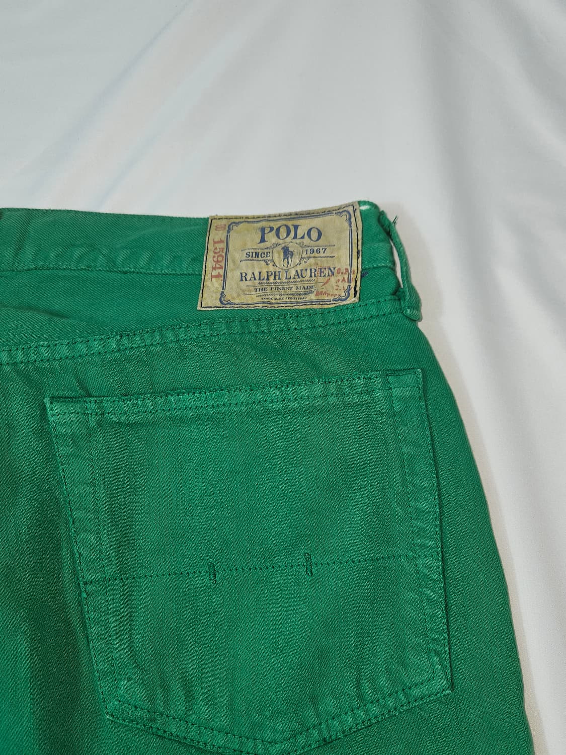 00s 폴로 랄프로렌 USA 그린진 데님 코튼팬츠 켄터키더비 빈티지 희귀 상품이미지2