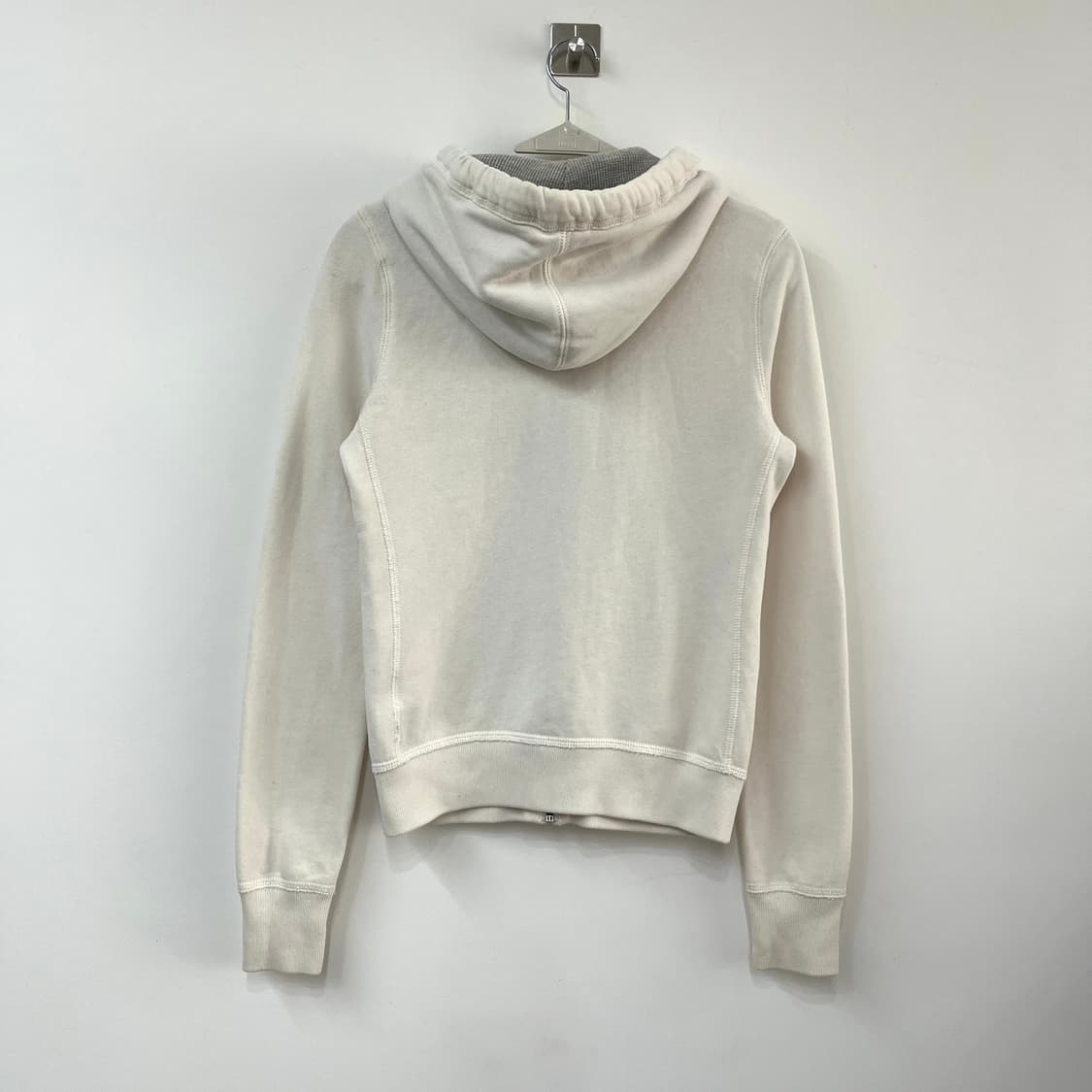 아베크롬비 딱붙핏 자수로고 아이보리 후드집업 상품이미지3