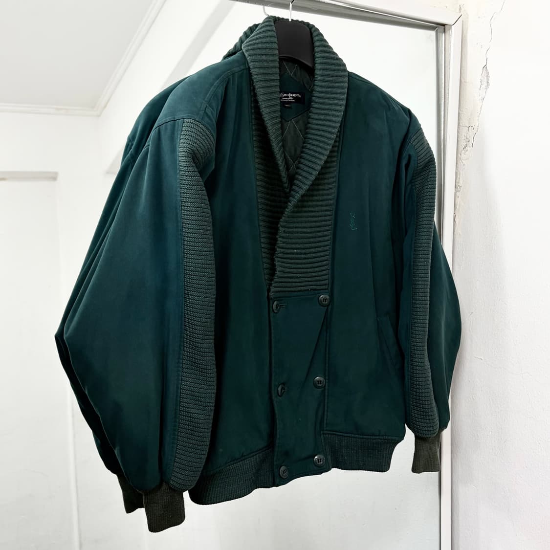 입생로랑 90s 숄카라 니트 봄버 자켓 상품이미지1