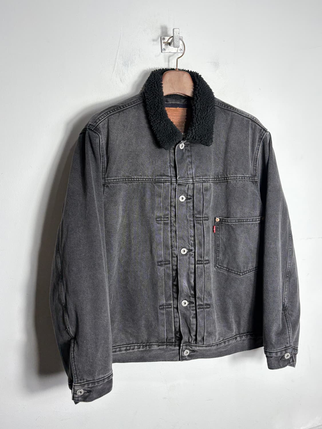 Levis 리바이스 프리미엄 시어링 카라 흑청 쉐르파 데님 자켓 1세대 상품이미지2