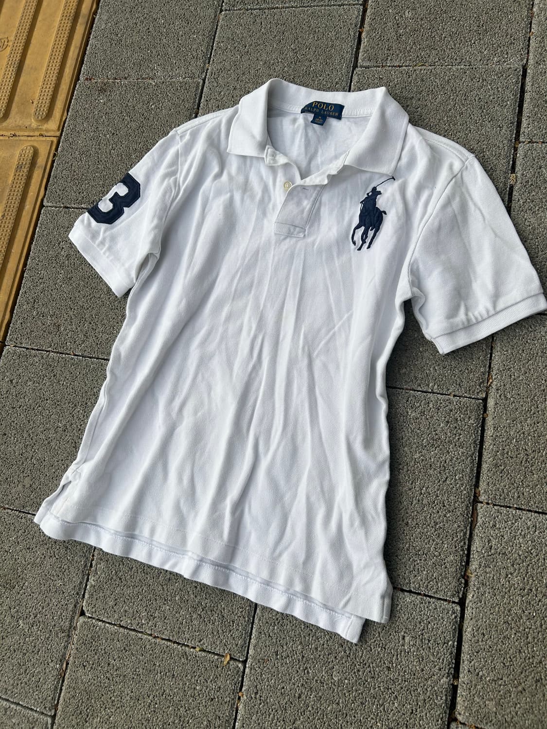 *Rare* 2000s 폴로 화이트 빅포니 카라 반팔티 상품이미지3