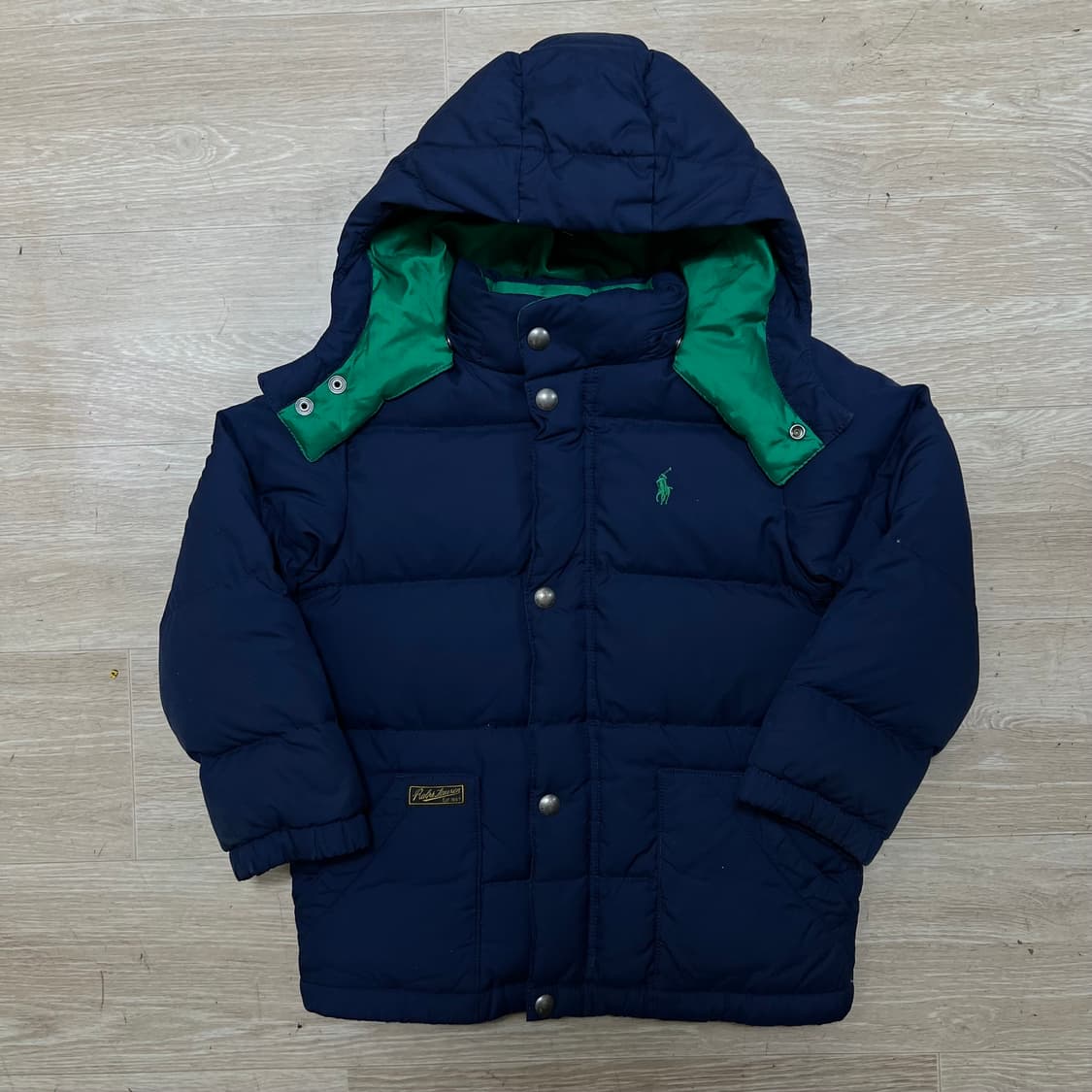 폴로 랄프로렌 키즈 덕다운 스몰포니 후드 패딩 점퍼 [네이비] 5세 상품이미지1