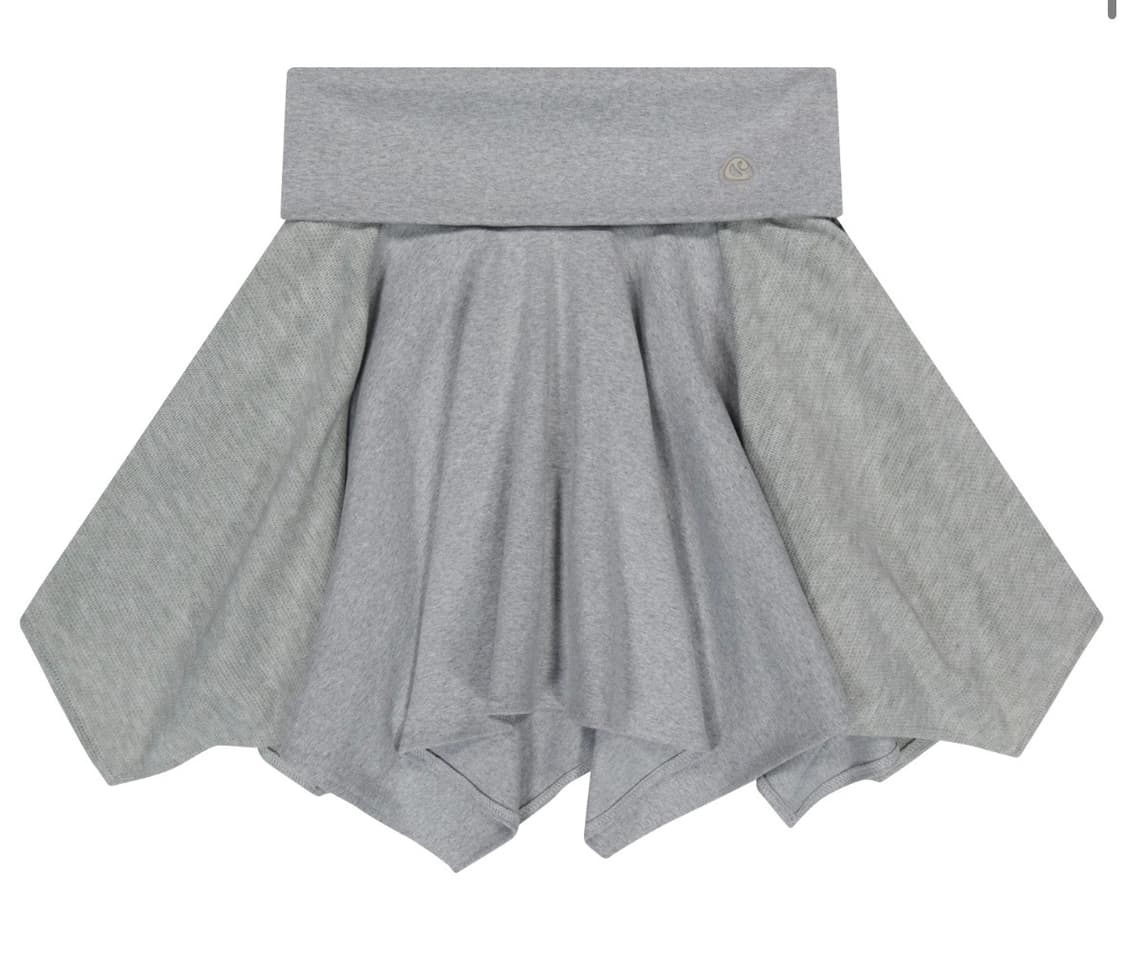 folding unbalanced skirt light gray 상품이미지1