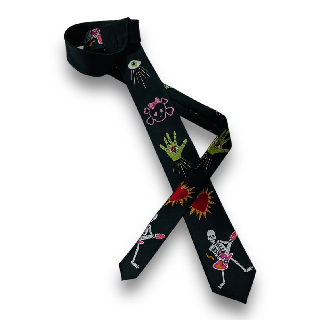 Zombie Skeleton Handmade Black Tie 상품이미지1