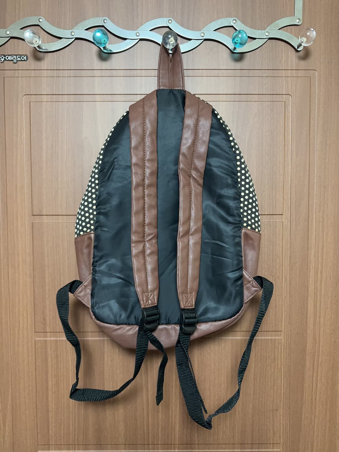 일본 빈티지 모리걸 도트 가죽 돼지코 백팩 모리 가방 상품이미지3