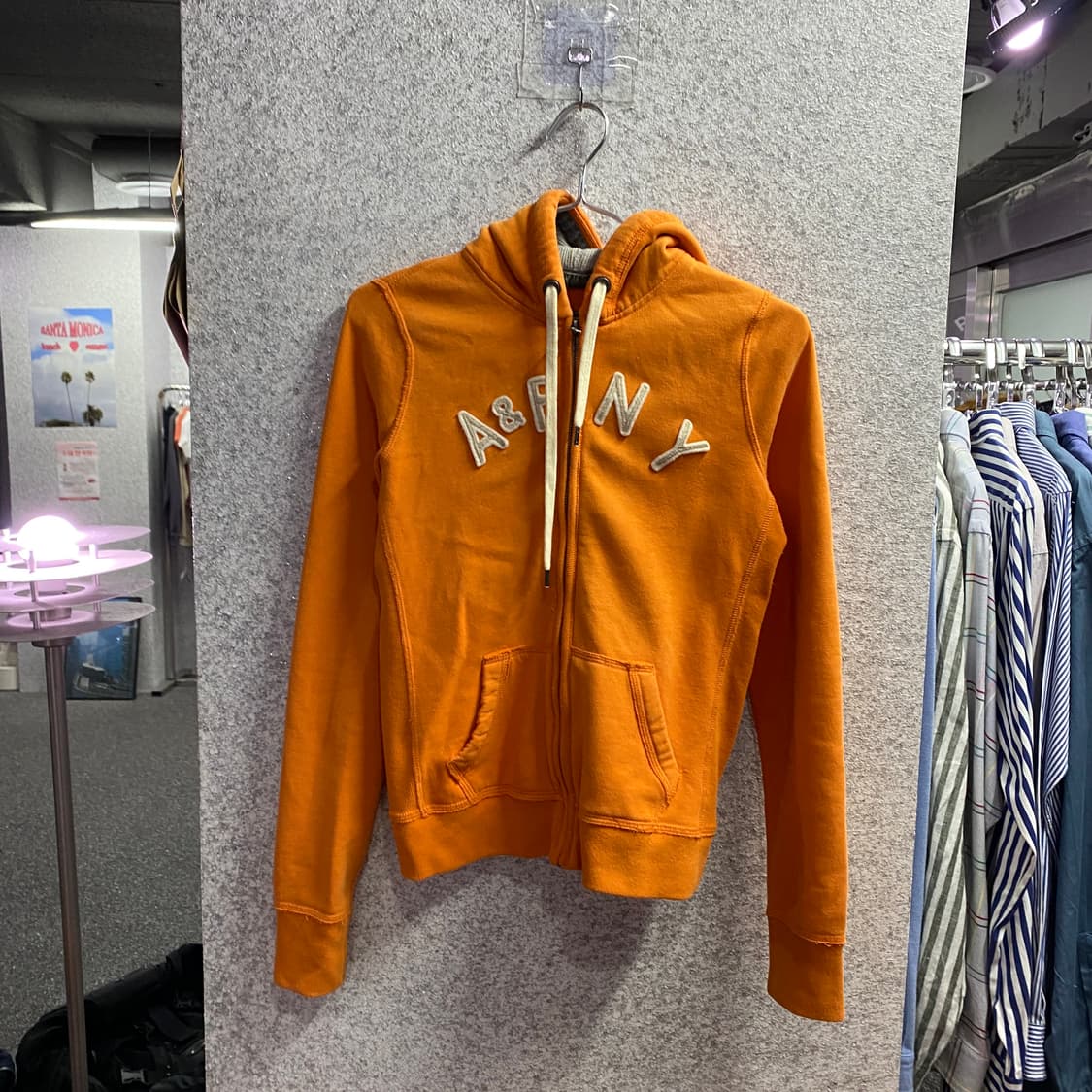 아베크롬비 레터링 패치 오렌지 후드집업 B4390 상품이미지2