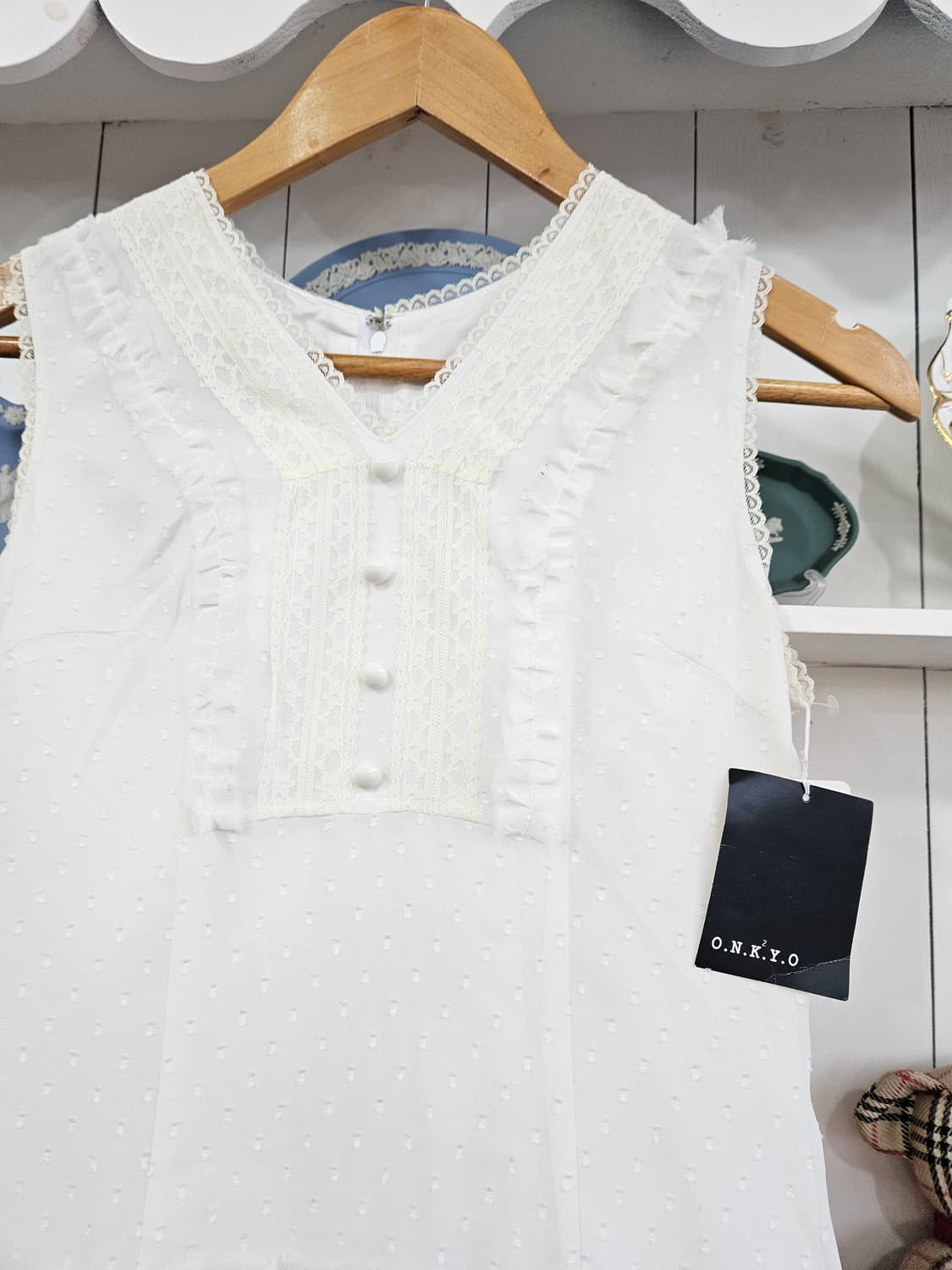 ONKYO 레이스 도트 원피스 상품이미지2