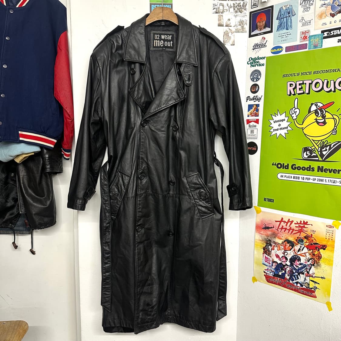 빈티지 카우레더 트렌치 코트 상품이미지1